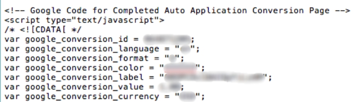 Google AdWords Conversion Code