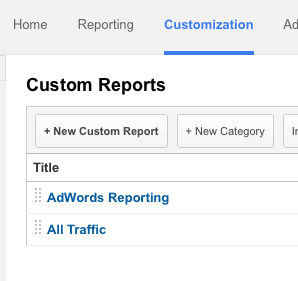 Analytics Customization Screenshot