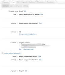 Google AdWords PPC Settings
